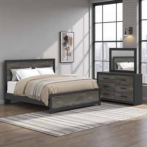 Jonnifer Queen Panel Bed, Dresser and Mirror
