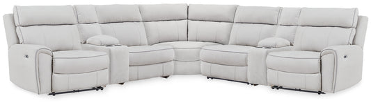 Social Pointe 7-Piece Reclining Sectional with Storage Consoles
