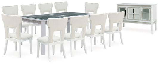 Chalanna Dining Table and 10 Chairs with Storage