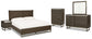 Arkenton California King Panel Bed with Mirrored Dresser, Chest and Nightstand