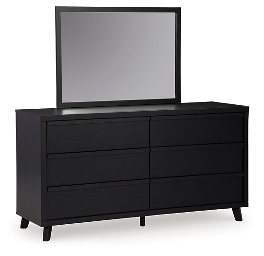 Danziar Queen Panel Headboard with Mirrored Dresser and Nightstand