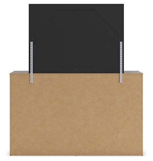 Graystorm Queen Panel Bed with Mirrored Dresser and Nightstand