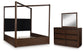 Dilenno California King Canopy Bed with Mirrored Dresser