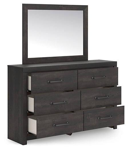 Hollivern Full Panel Bed with Mirrored Dresser and Nightstand