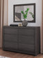 Parlayon King Panel Storage Bed, Dresser, Mirror, Chest and Nightstand