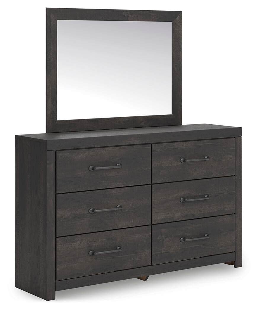 Delmorta Queen Panel Bed, Dresser, Mirror and Nightstand