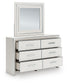 Birmonton Queen Upholstered Panel Platform Storage Bed, Dresser and Mirror