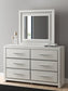 Birmonton King Upholstered Panel Bed, Dresser, Mirror and Nightstand