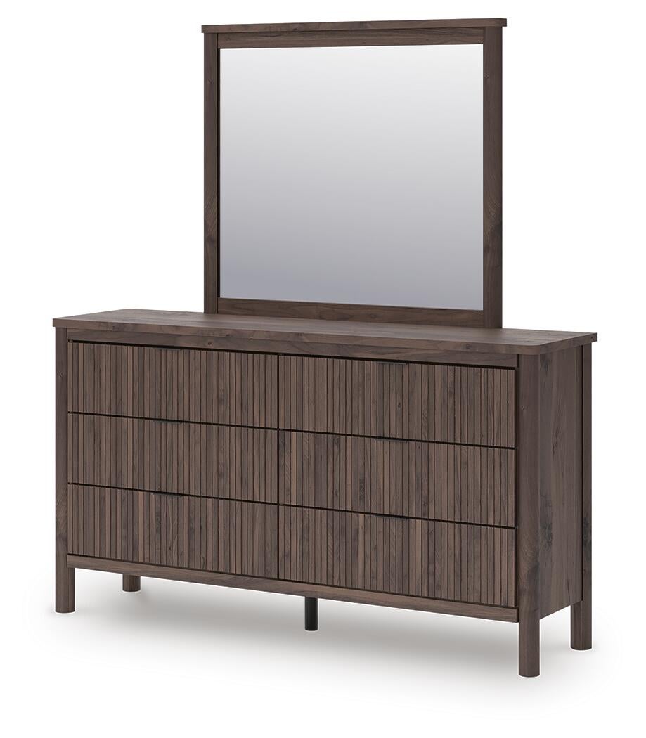 Cadmori Twin Panel Platform Bed, Dresser, Mirror and Nightstand