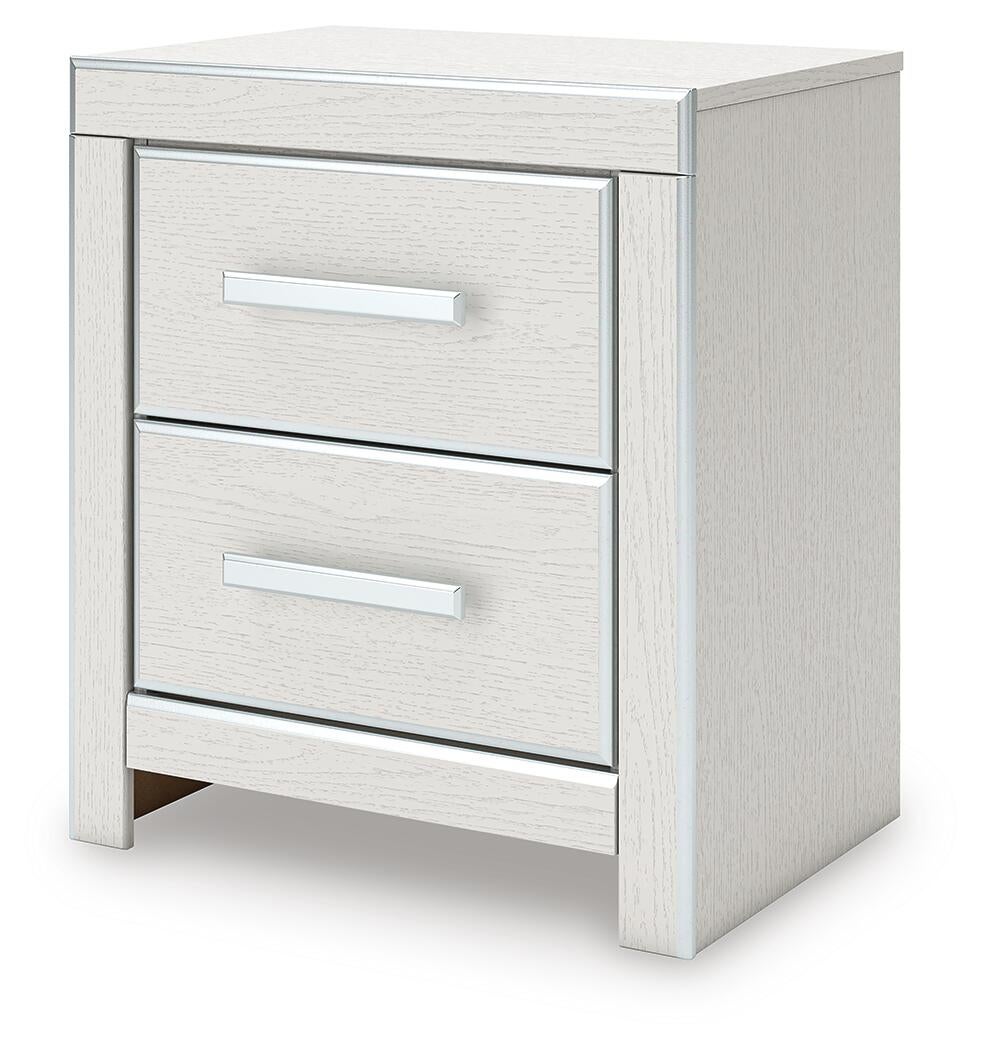 Birmonton King Upholstered Panel Platform Bed, Dresser, Mirror and Nightstand