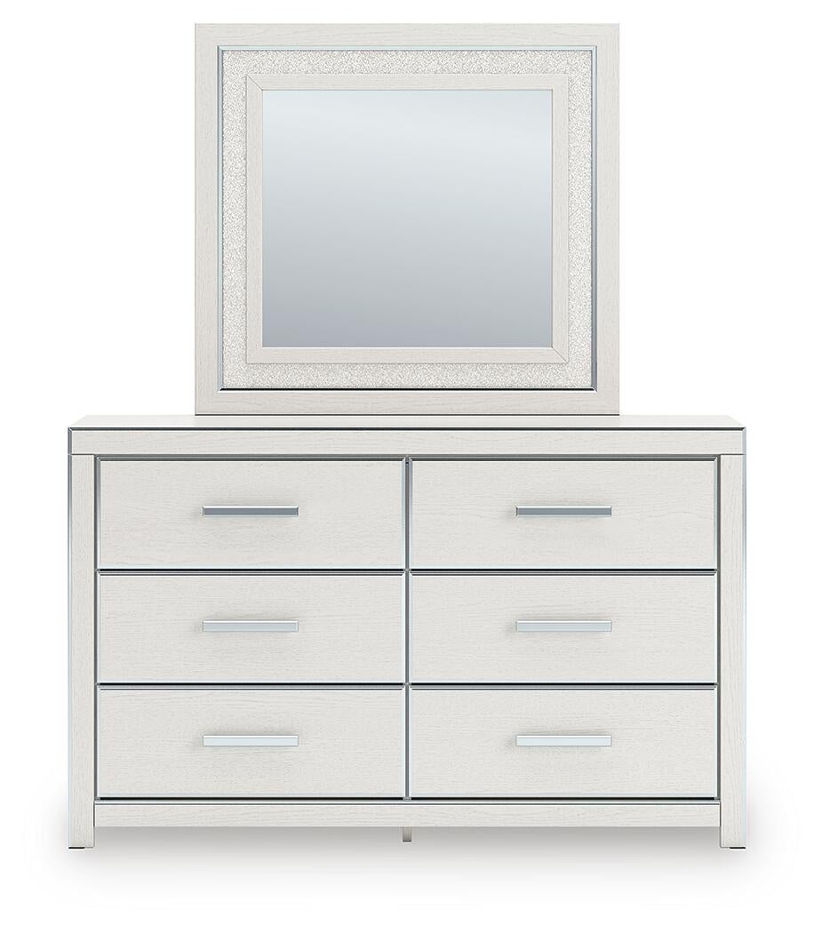 Birmonton King Upholstered Bed, Dresser and Mirror