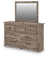 Keithland Queen Poster Bed with Mirrored Dresser