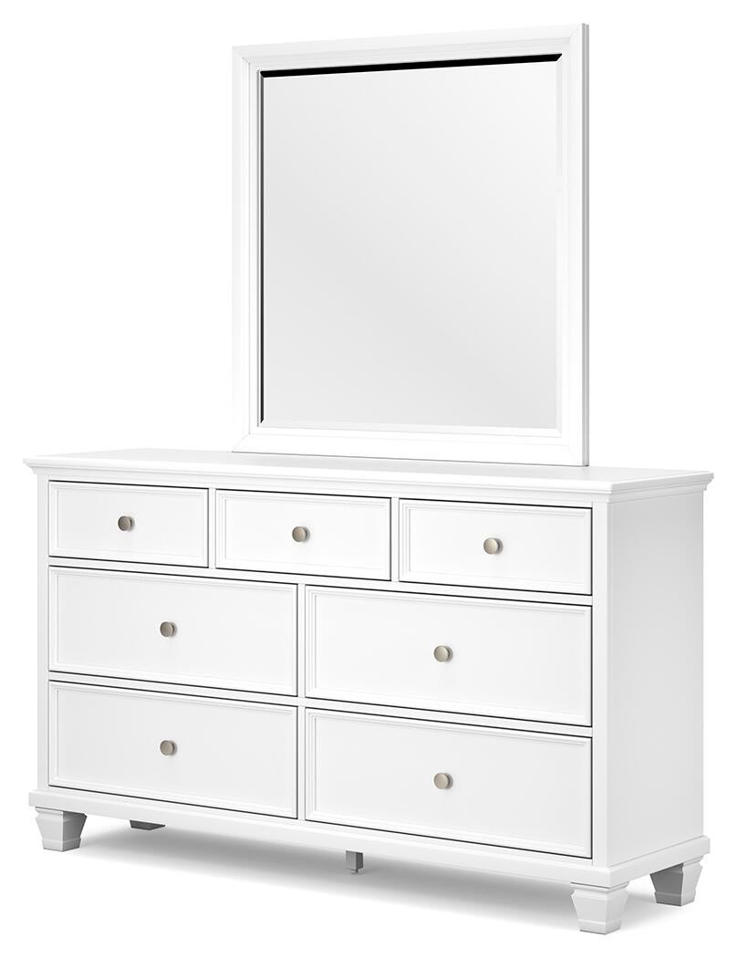 Fortman California King Panel Storage Bed, Dresser, Mirror and Nightstand