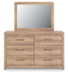 Hollymount King Upholstered Platform Bed, Dresser, Mirror and Nightstand