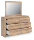 Hollymount King Upholstered Platform Bed, Dresser, Mirror and Nightstand