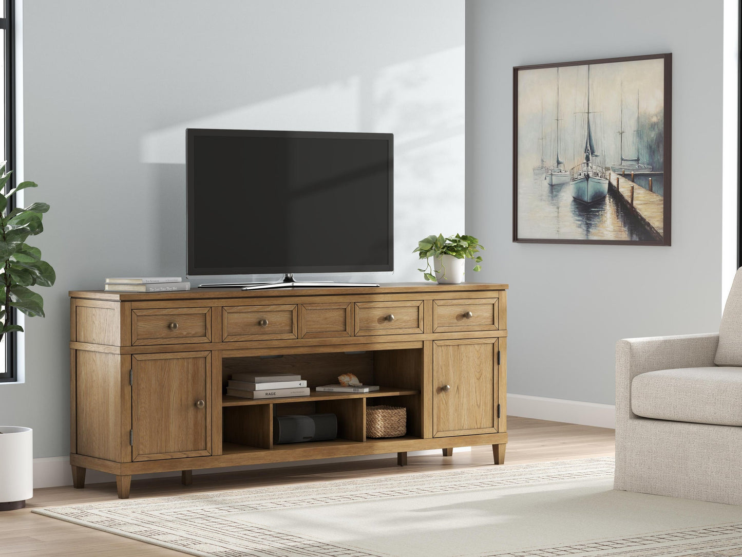 Sharlance XL TV Stand w/Fireplace Option