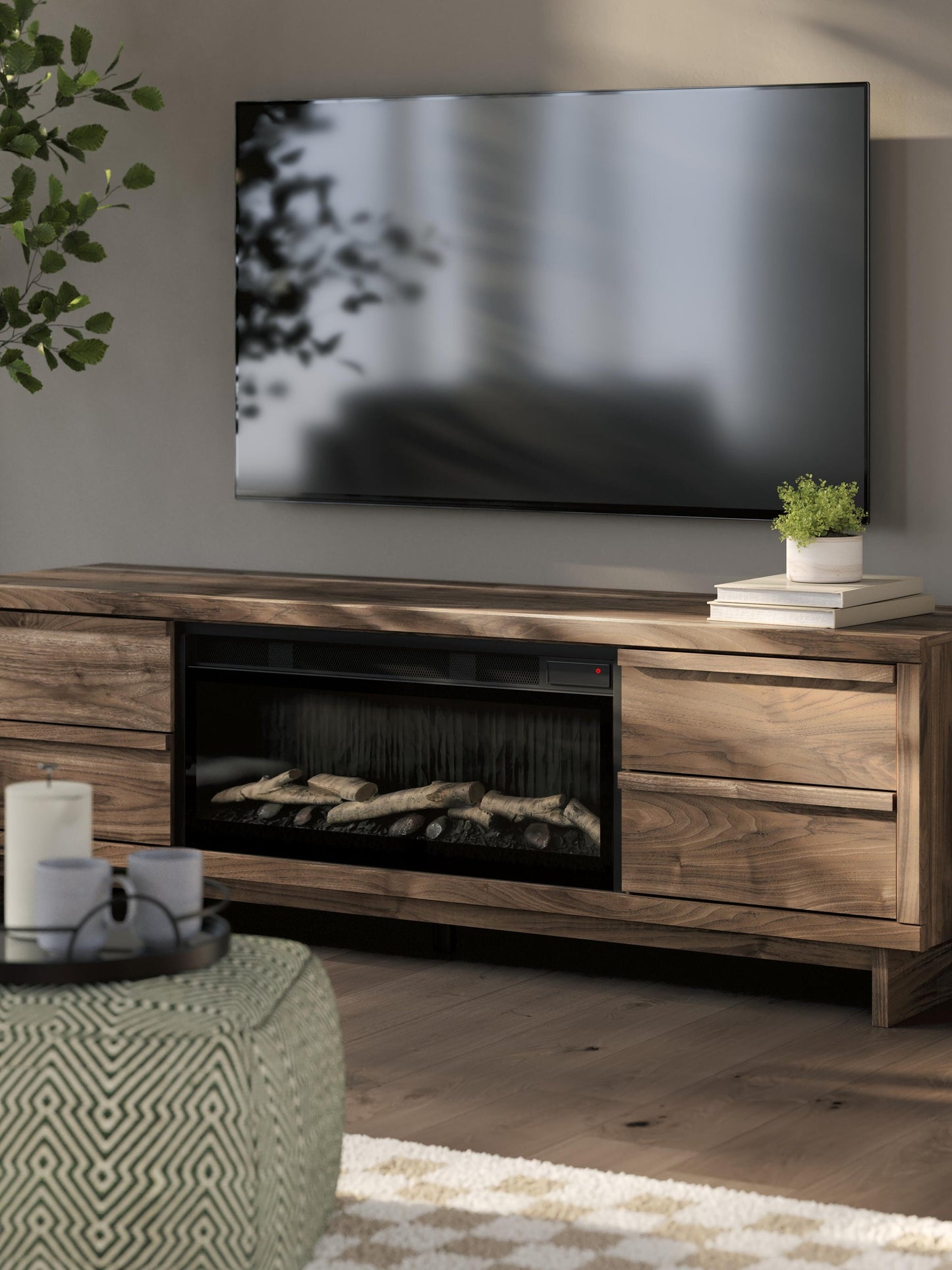 Zadilyn 72" TV Stand with Electric Fireplace