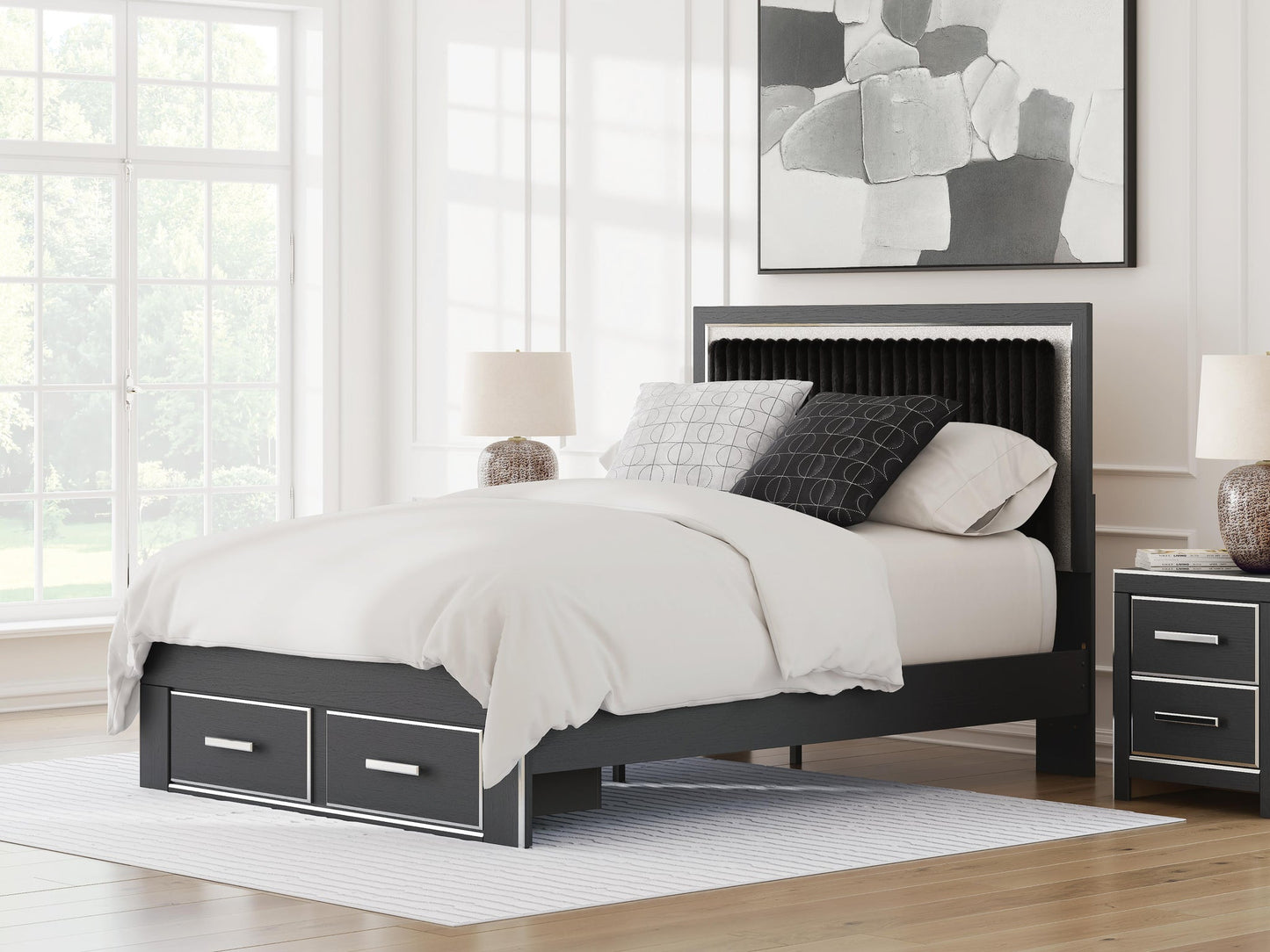 Zuraleus Queen Upholstered Panel Storage Bed