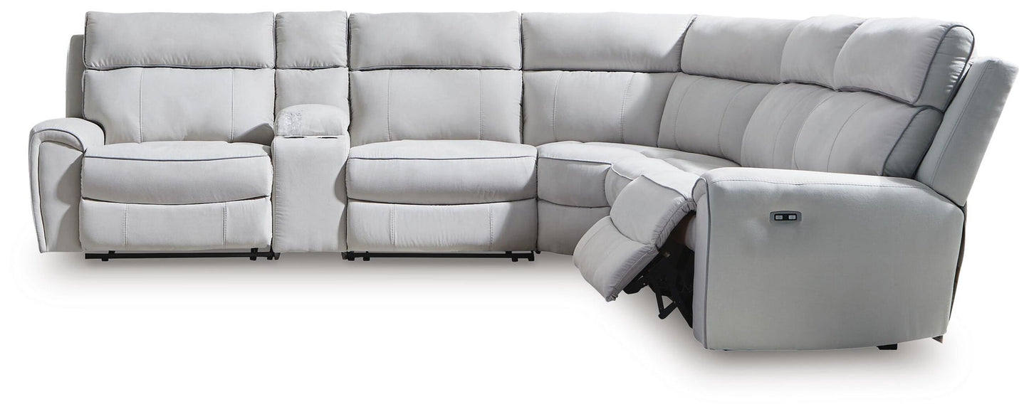 Social Pointe 6-Piece Reclining Sectional with Storage Console