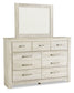 Bellaby Queen Panel Headboard with Mirrored Dresser