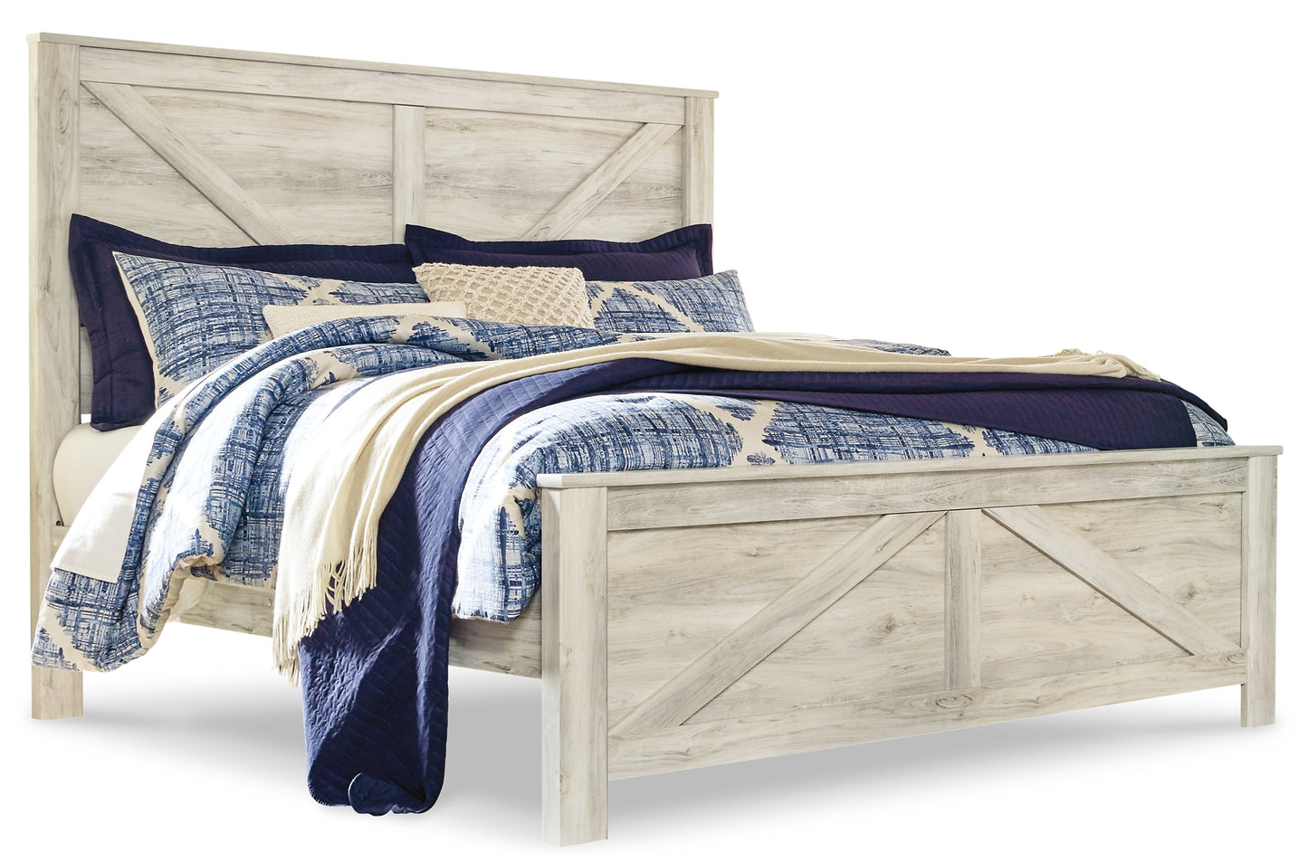 Bellaby  Crossbuck Panel Bed With Mirrored Dresser