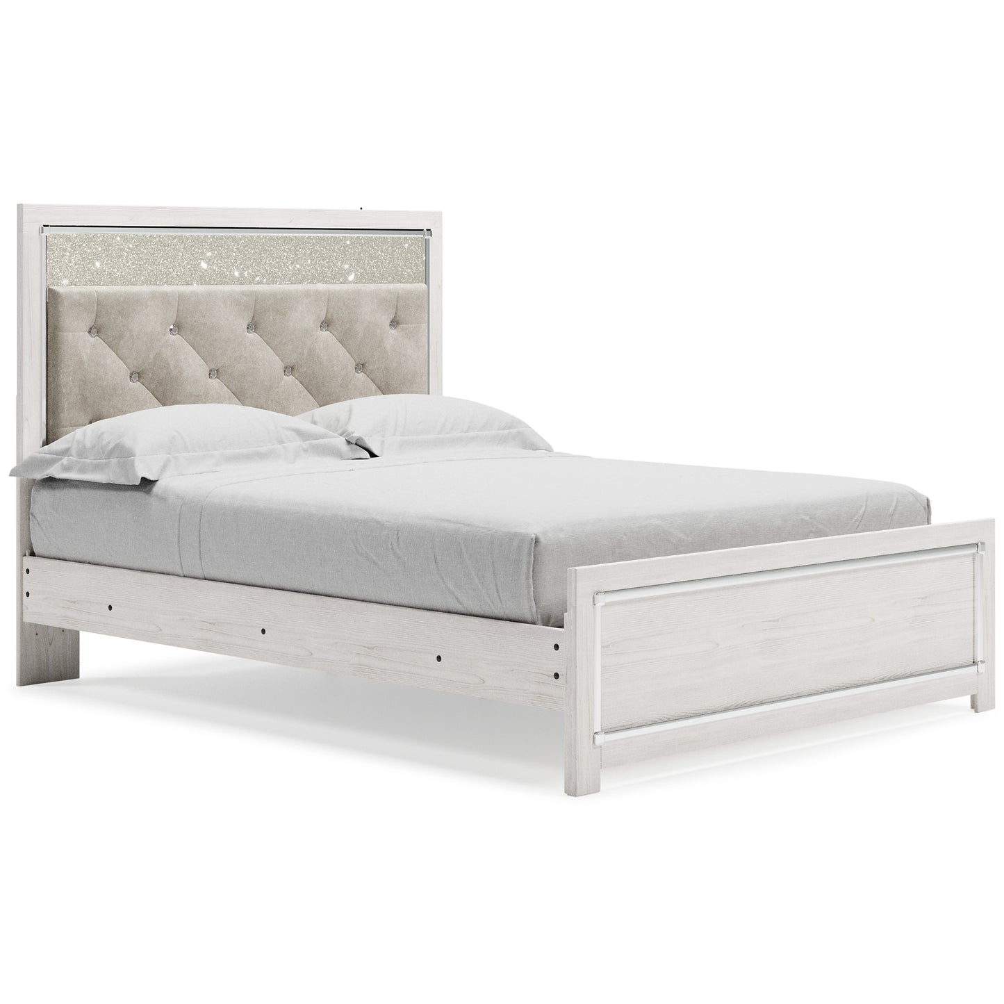 Altyra Queen Panel Bed with Mirrored Dresser, Chest and 2 Nightstands