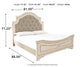 Realyn King Upholstered Panel Bed with Mirrored Dresser