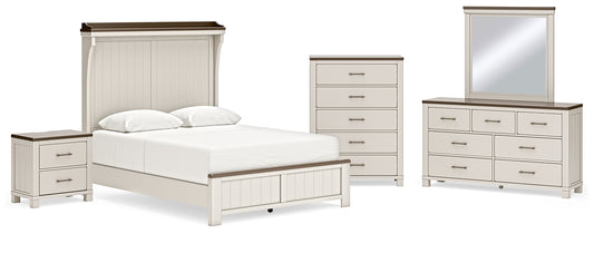 Darborn Queen Panel Bed with Mirrored Dresser, Chest and Nightstand
